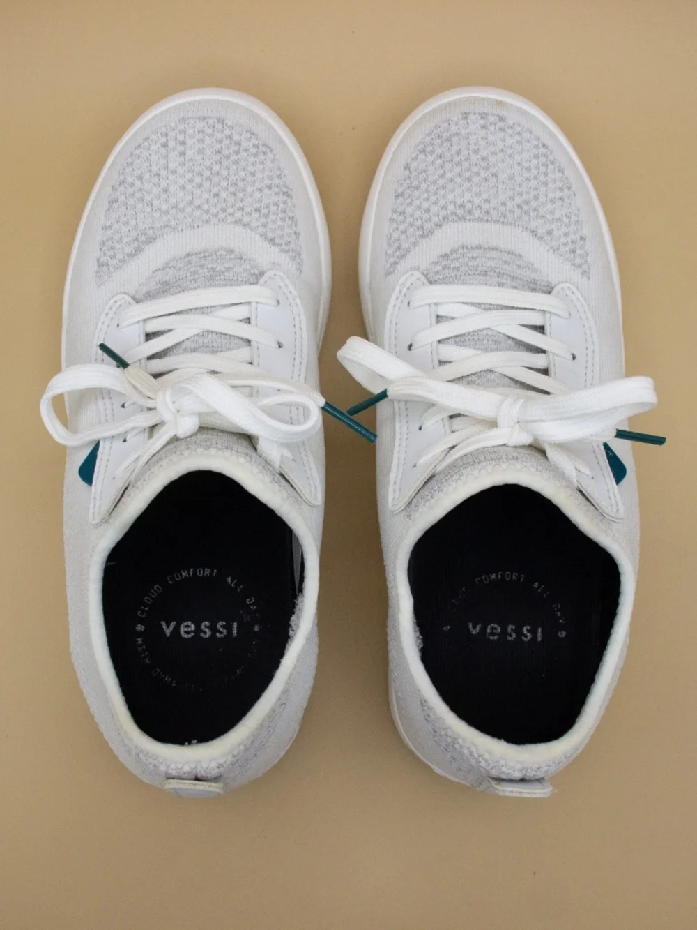 Vessi Weekend White Knit Shoes Women's Size 7
